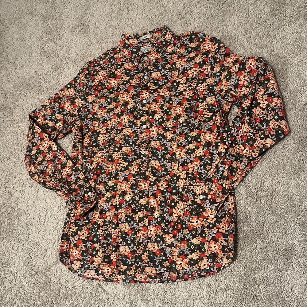 J. Crew Floral Print Button Down